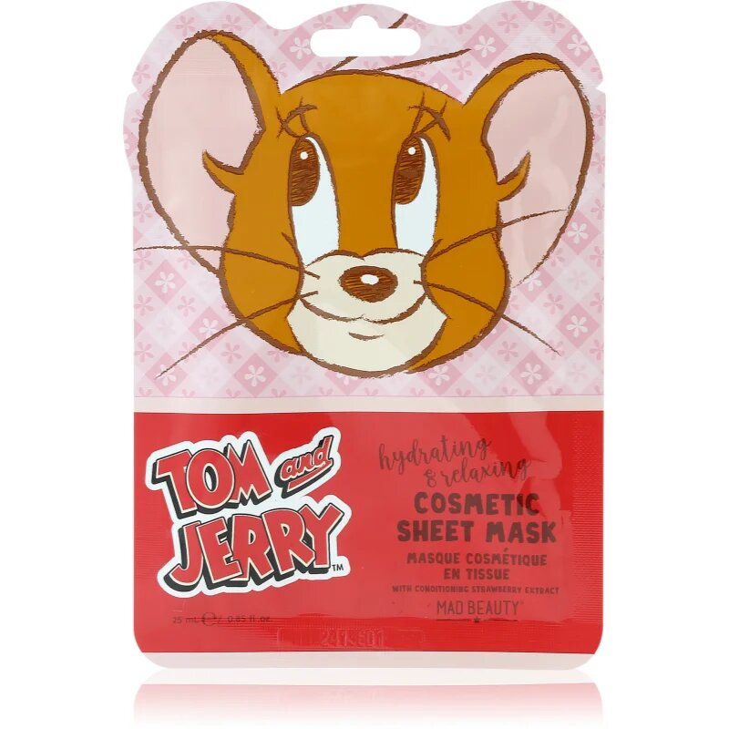 Mad Beauty Tom & Jerry Sheet Mask - Jerry vlažilna tekstilna maska s hialuronsko kislino 1 kos