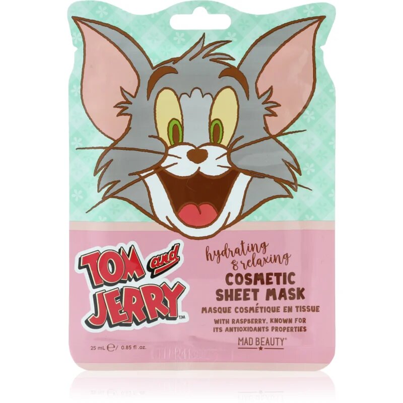 Mad Beauty Tom & Jerry Sheet Mask - Tom vlažilna tekstilna maska s hialuronsko kislino 1 kos