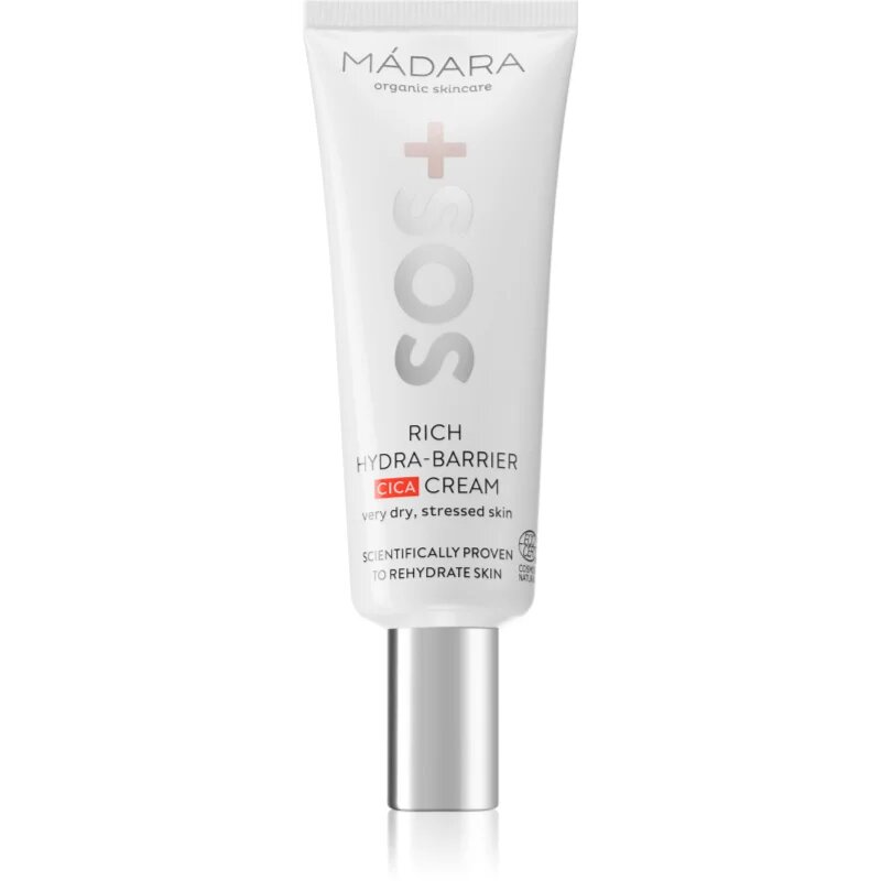 Mádara SOS+ Rich Hydra-Barrier CICA vlažilna krema za obraz 40 ml