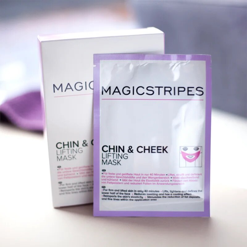 MAGICSTRIPES Chin & Cheek Lifting Mask učvrstitvena hidrogel maska za brado in obraz 1 kos