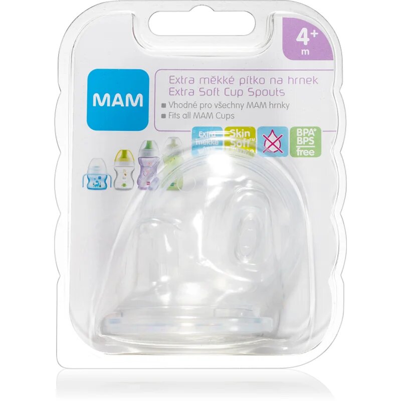 MAM Baby Bottles Extra Soft Cup Spout nadomestni ustnik 4m+ 2 kos