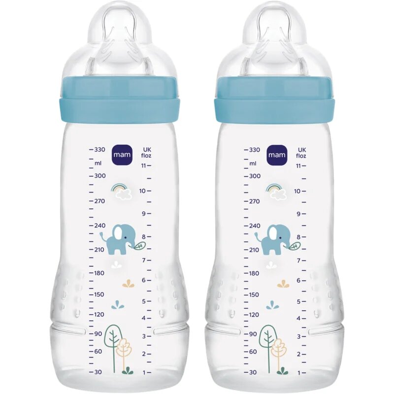 MAM Easy Active™ Baby Bottle steklenička za otroke 4m+ Blue 2x330 ml