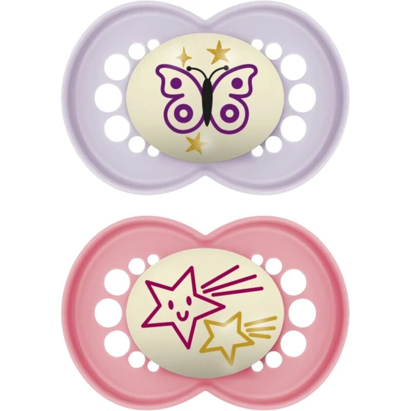 MAM Original Night 16m+ duda Pink/ Purple 2 kos