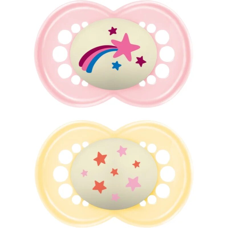 MAM Original Night 6m+ duda Yellow/ Pink 2 kos