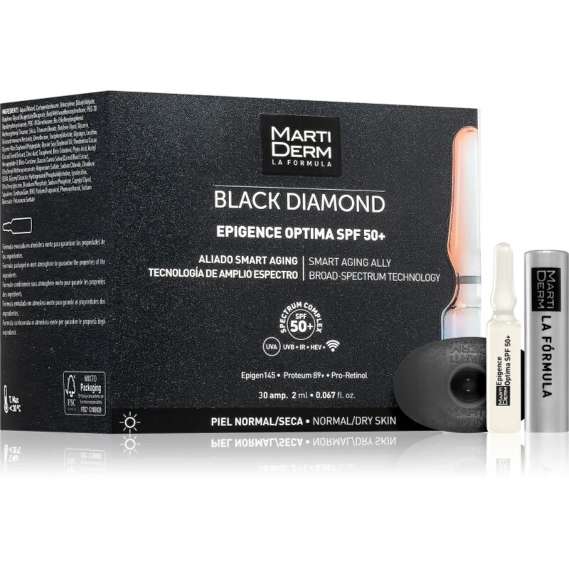 Martiderm Black Diamond Epigence Optima SPF 50+ zaščitni serum v ampulah SPF 50+ 30x2 ml