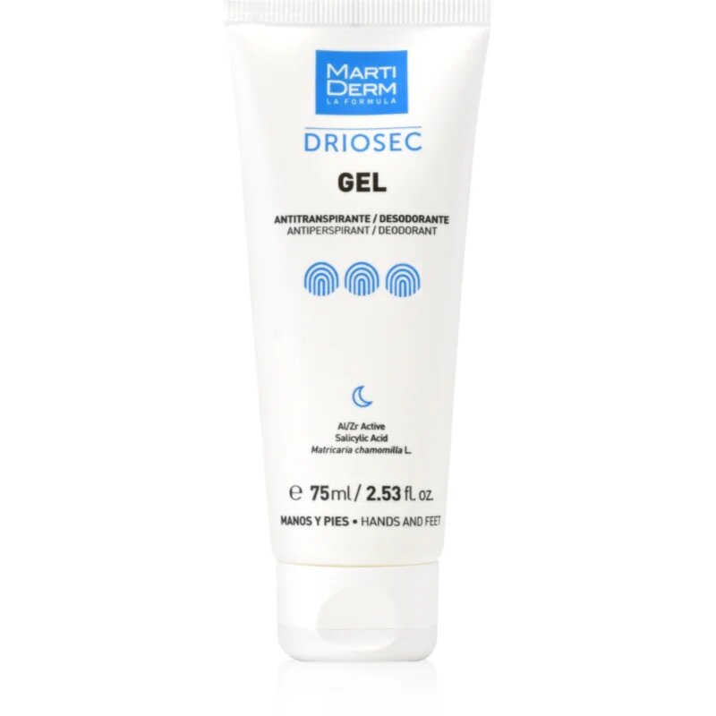 Martiderm Driosec Gel Antitranspirante gel za roke in noge proti čezmernemu znojenju 75 ml