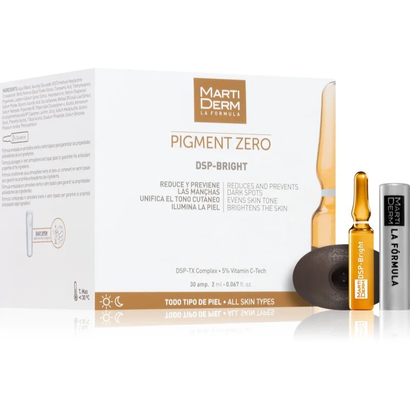 Martiderm Pigment Zero DSP-BRIGHT depigmentacijski serum z vitaminom C z vitaminom C 30x2 ml