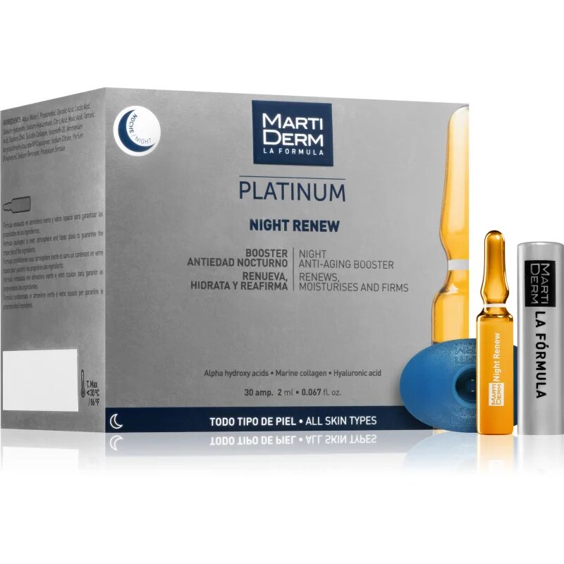 Martiderm Platinum Night Renew nočni serum proti gubam v ampulah 30x2 ml