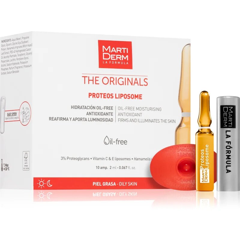 Martiderm The Originals Proteos Liposome nega za glajenje in osvetljevanje v ampulah 10x2 ml