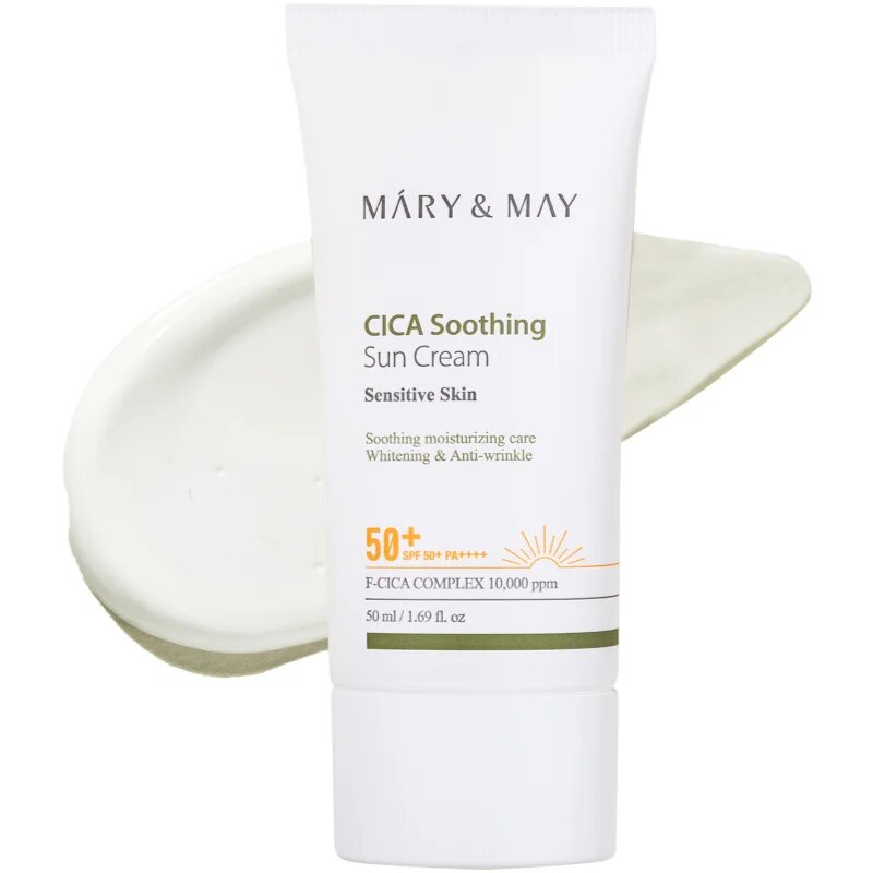 Mary&May Cica Soothing pomirjajoča in zaščitna krema SPF 50+ 50 ml