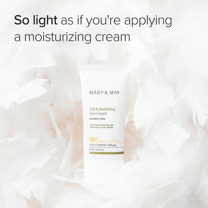 Mary&May Cica Soothing pomirjajoča in zaščitna krema SPF 50+ 50 ml