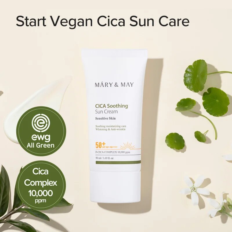 Mary&May Cica Soothing pomirjajoča in zaščitna krema SPF 50+ 50 ml