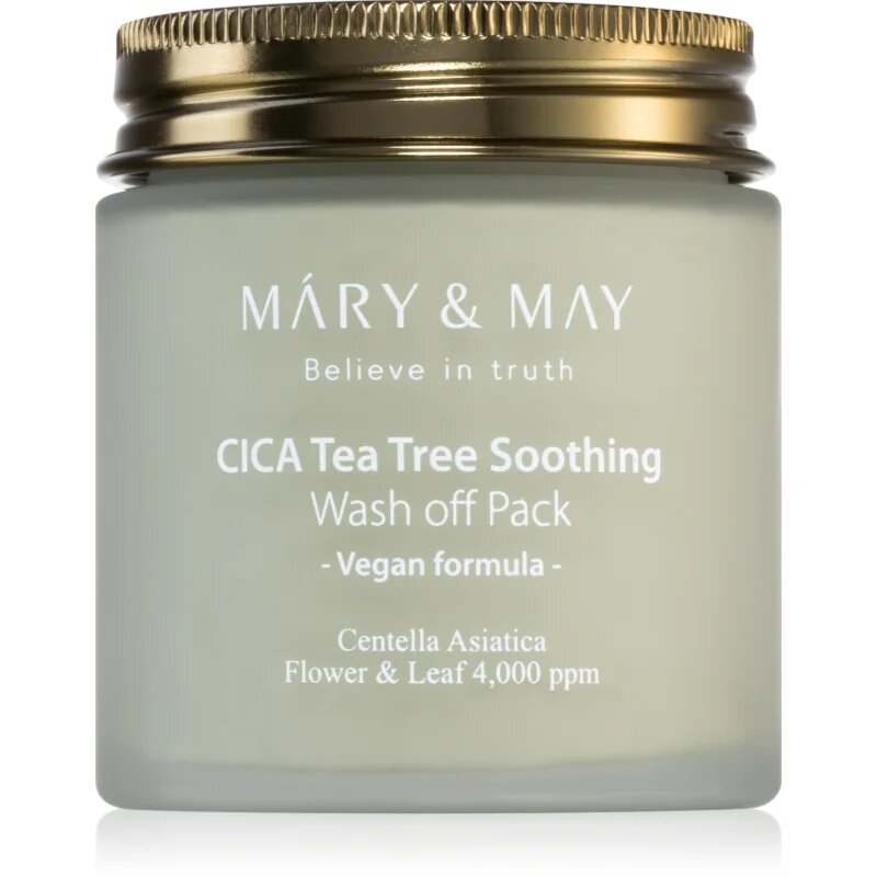 Mary&May Cica Tea Tree Soothing mineralna čistilna maska iz ilovice za pomiritev kože 125 g