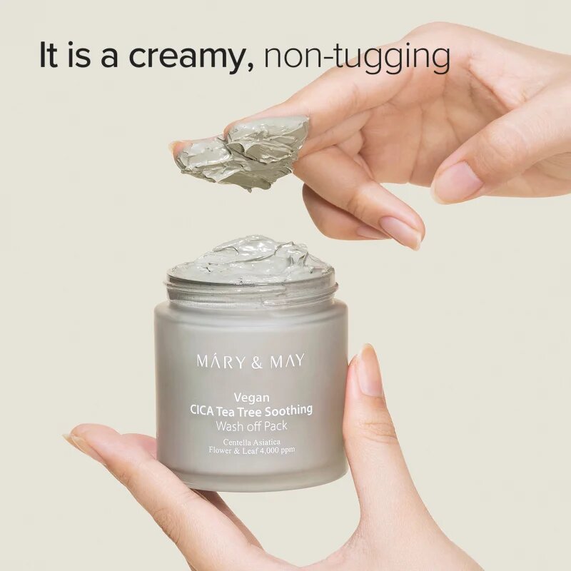 Mary&May Cica Tea Tree Soothing mineralna čistilna maska iz ilovice za pomiritev kože 125 g