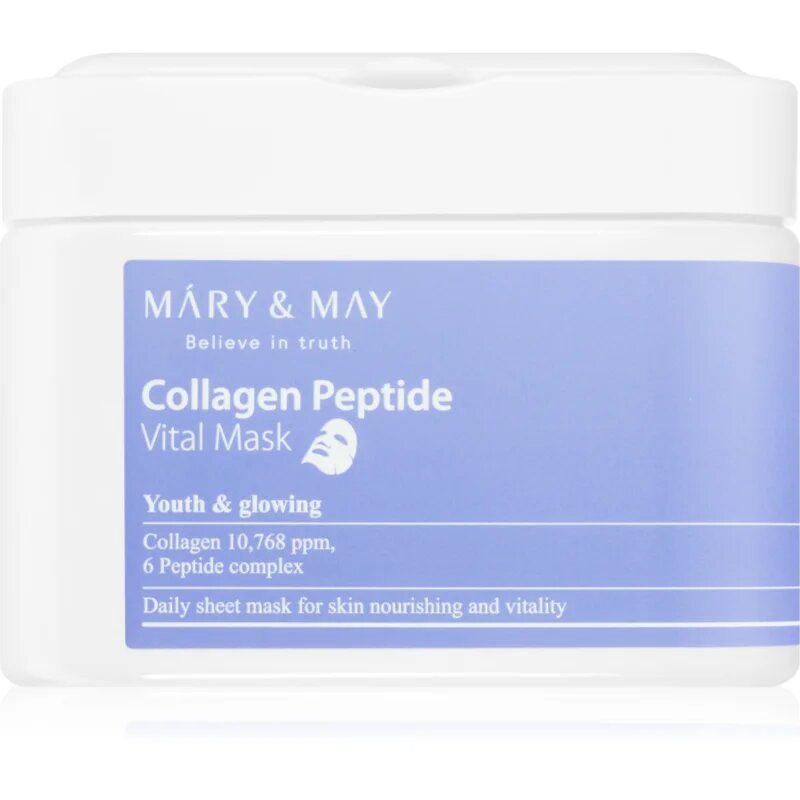 Mary&May Collagen Peptide Vital Mask set mask iz platna proti gubam 30 kos