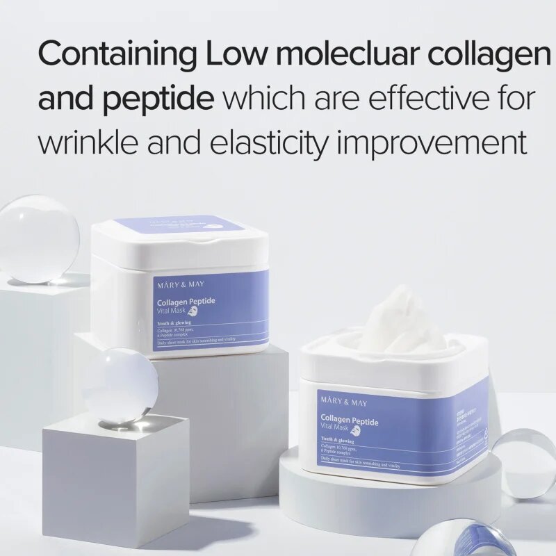 Mary&May Collagen Peptide Vital Mask set mask iz platna proti gubam 30 kos