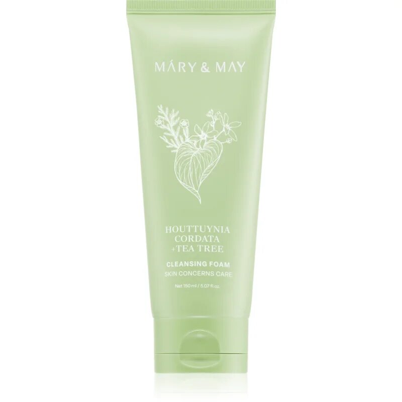 Mary&May Houttuynia Cordata + Tea Tree Cleansing Foam globinsko čistilna pena za pomiritev kože 150 ml