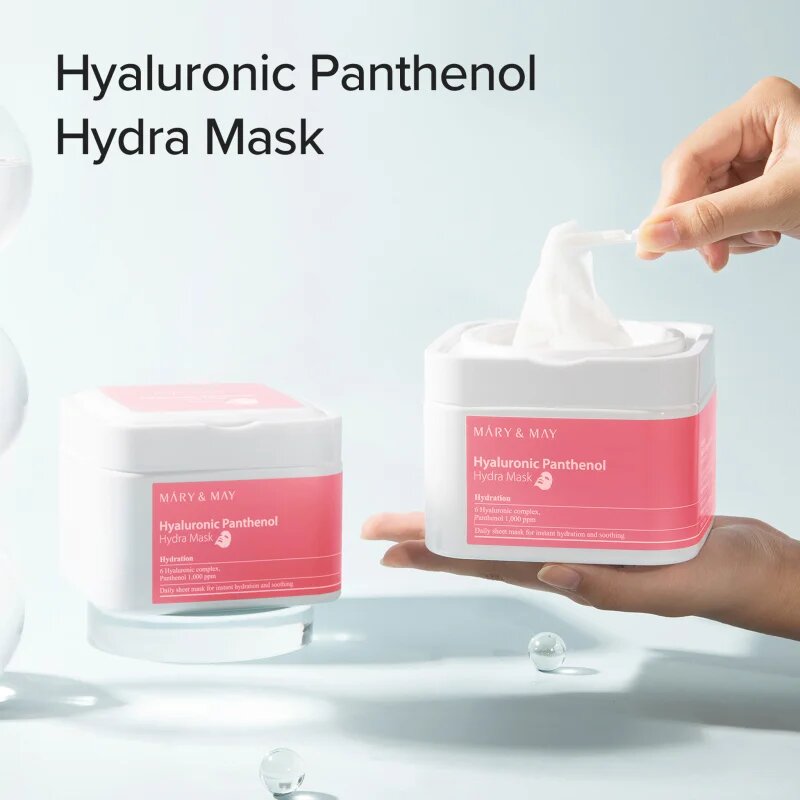 Mary&May Hyaluronic Panthenol Hydra Mask set mask iz platna za intenzivno hidracijo 30 kos