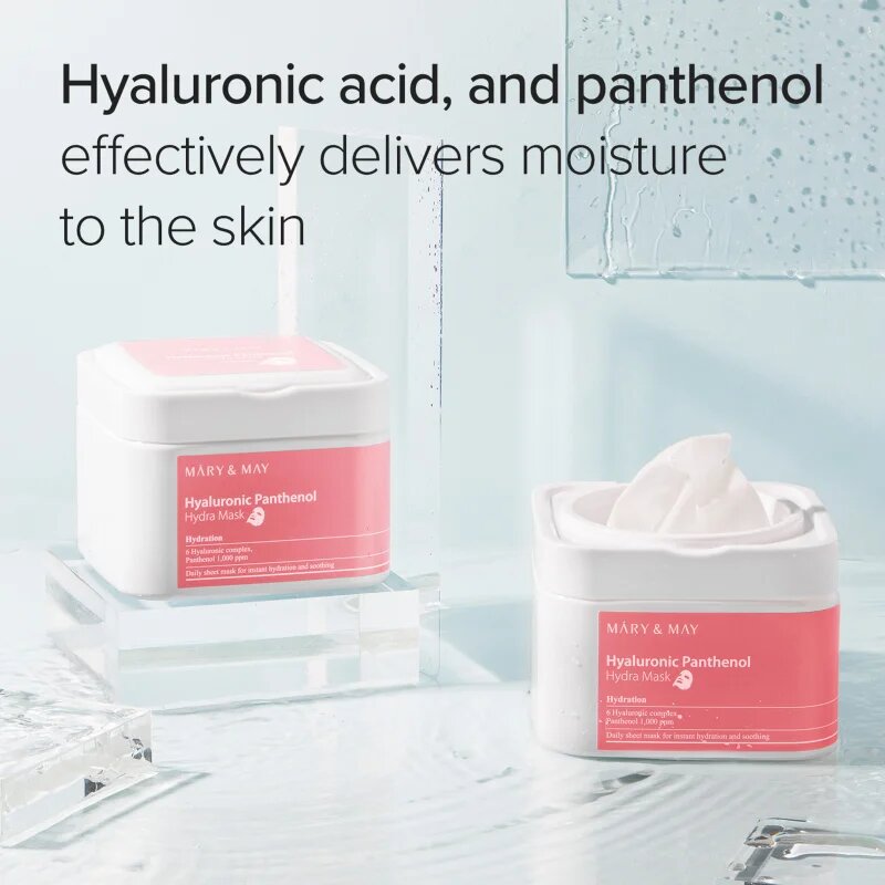 Mary&May Hyaluronic Panthenol Hydra Mask set mask iz platna za intenzivno hidracijo 30 kos