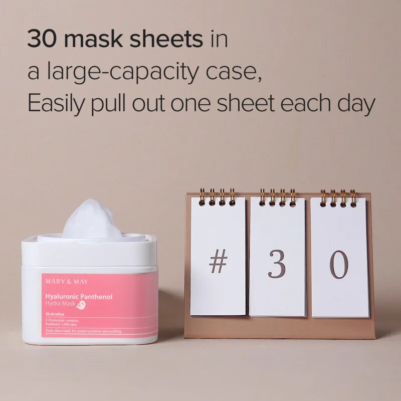 Mary&May Hyaluronic Panthenol Hydra Mask set mask iz platna za intenzivno hidracijo 30 kos