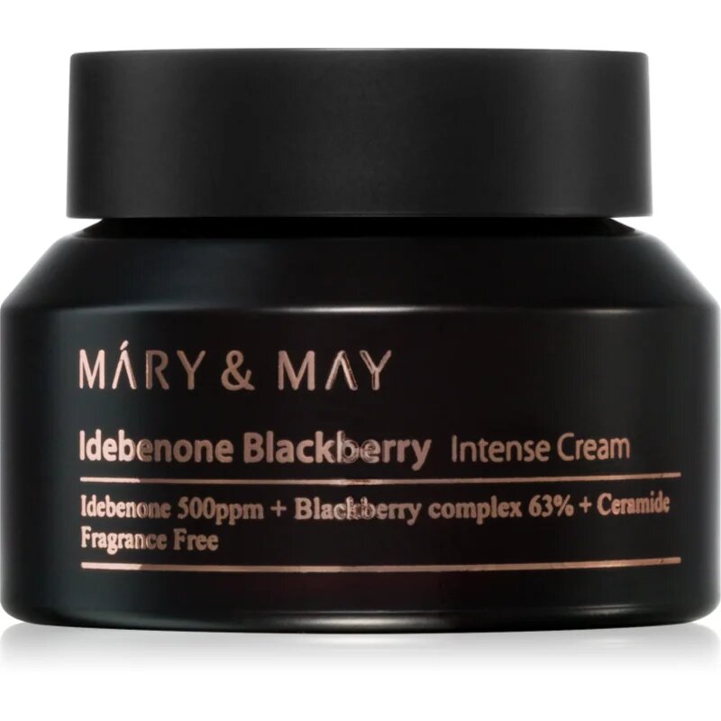 Mary&May Idebenone + Blackberry Complex Intensive Total Care Cream posvetlitvena vlažilna krema proti gubam 70 g