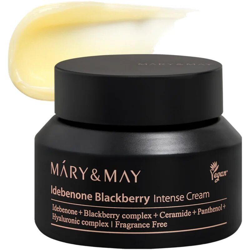 Mary&May Idebenone + Blackberry Complex Intensive Total Care Cream posvetlitvena vlažilna krema proti gubam 70 g