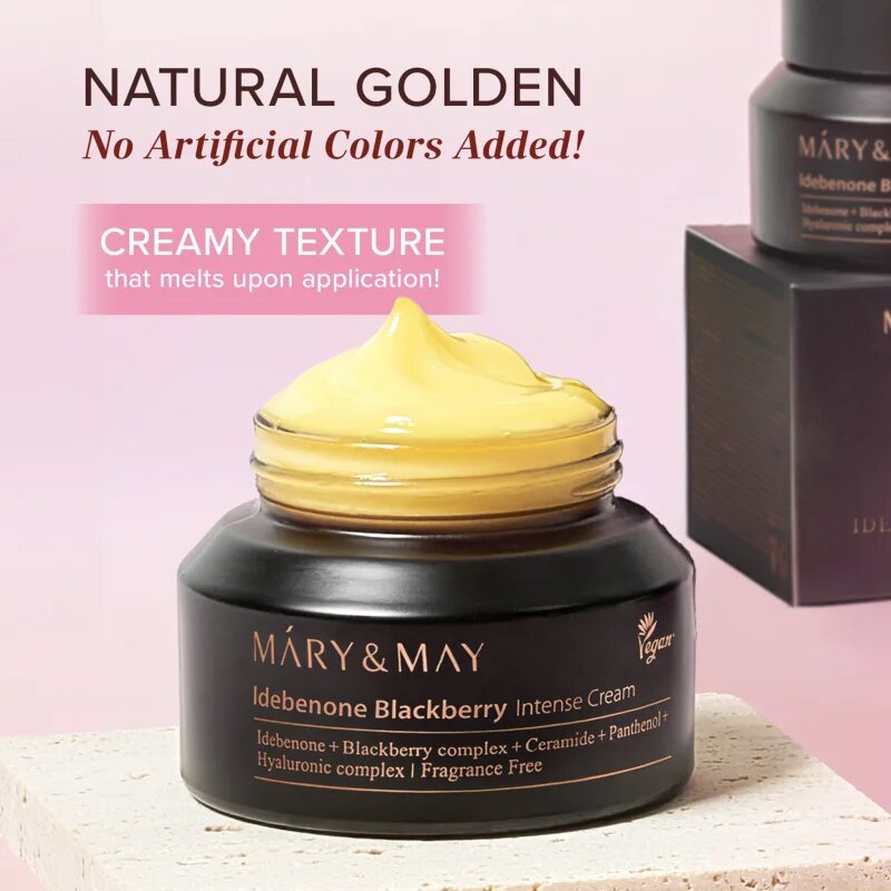 Mary&May Idebenone + Blackberry Complex Intensive Total Care Cream posvetlitvena vlažilna krema proti gubam 70 g