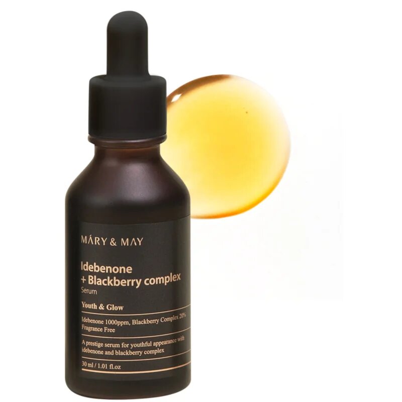 Mary&May Idebenone + Blackberry Complex Serum antioksidantni serum za posvetlitev in zgladitev kože 30 ml