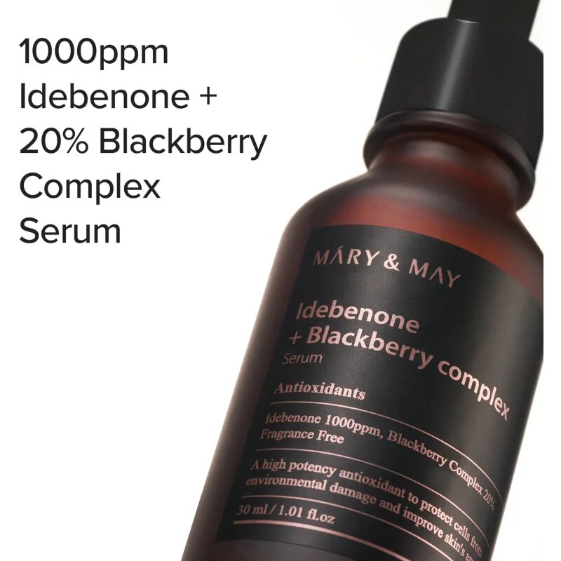 Mary&May Idebenone + Blackberry Complex Serum antioksidantni serum za posvetlitev in zgladitev kože 30 ml