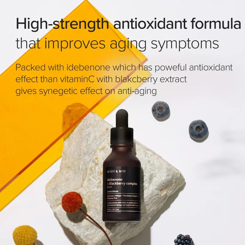 Mary&May Idebenone + Blackberry Complex Serum antioksidantni serum za posvetlitev in zgladitev kože 30 ml