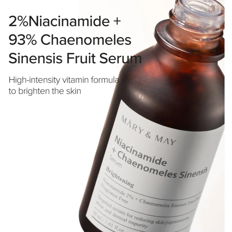 Mary&May Niacinamide + Chaenomeles Sinensis regeneracijski in posvetlitveni serum za obnovo kožne pregrade 30 ml