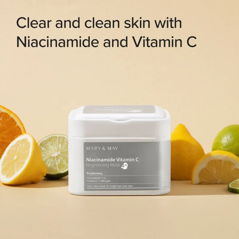 Mary&May Niacinamide Vitamin C Brightening Mask set mask iz platna za osvetlitev kože 30 kos
