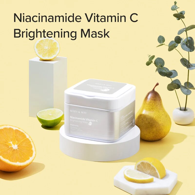 Mary&May Niacinamide Vitamin C Brightening Mask set mask iz platna za osvetlitev kože 30 kos