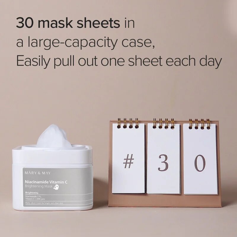 Mary&May Niacinamide Vitamin C Brightening Mask set mask iz platna za osvetlitev kože 30 kos
