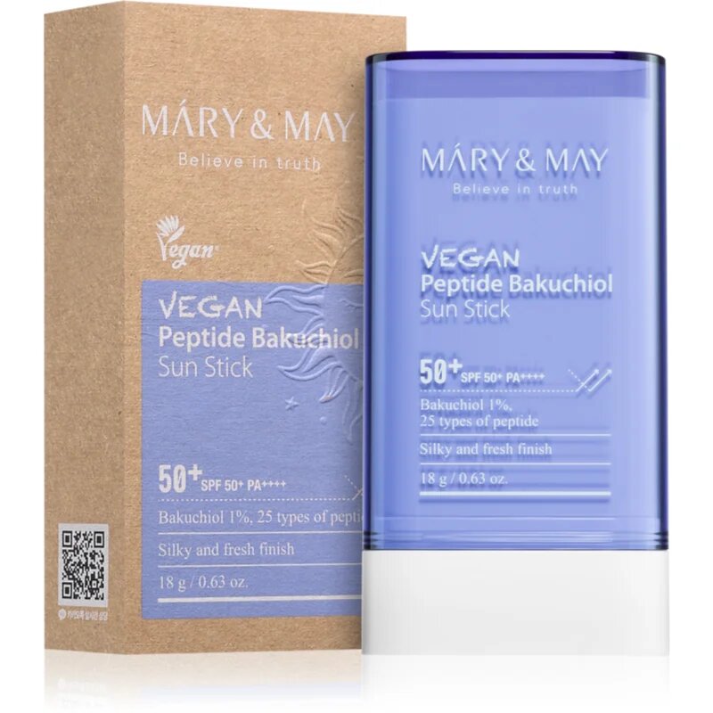 Mary&May Peptide Bakuchiol Sun Stick krema za sončenje v paličici proti gubam SPF 50+ 18 g