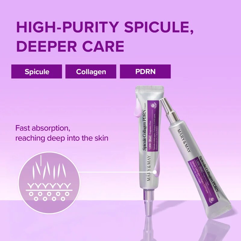 Mary&May Spicule Collagen PDRN Cream pomirjajoča in hranilna krema za obnovo kožne pregrade 15 g