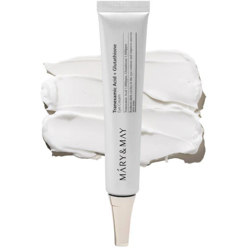 Mary&May Tranexamic Acid + Glutathione Eye Cream krema proti gubam za predel okoli oči za redukcijo oteklin in temnih kolobarjev 30 g