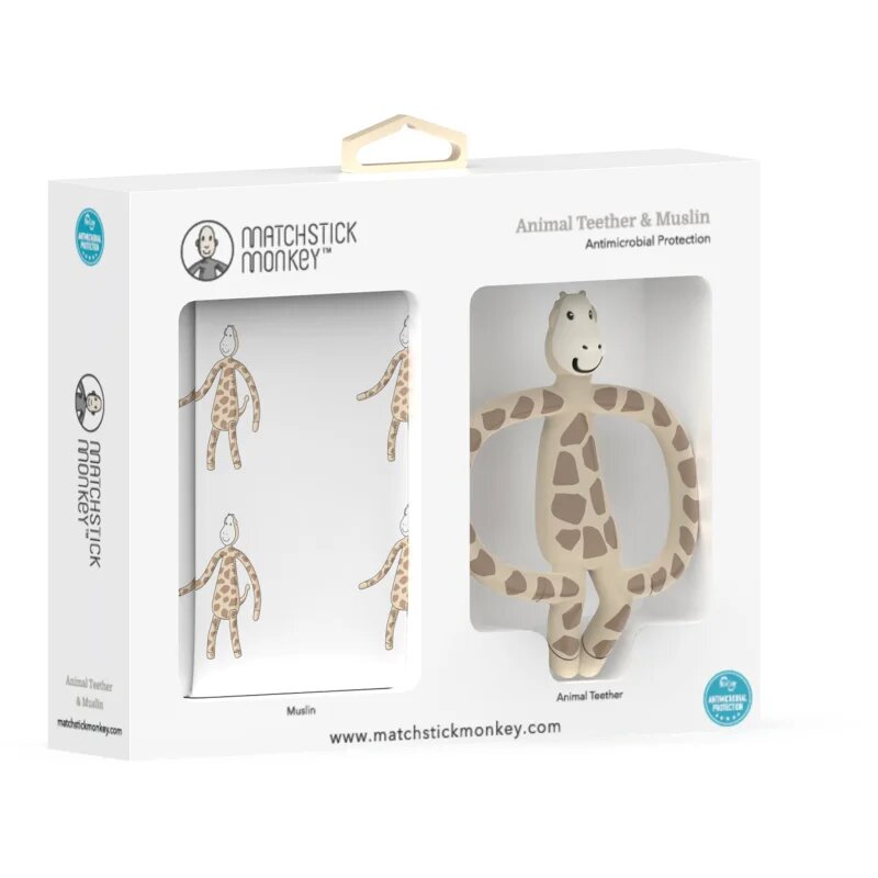Matchstick Monkey Animal Teether & Muslin Giraffe darilni set za otroke