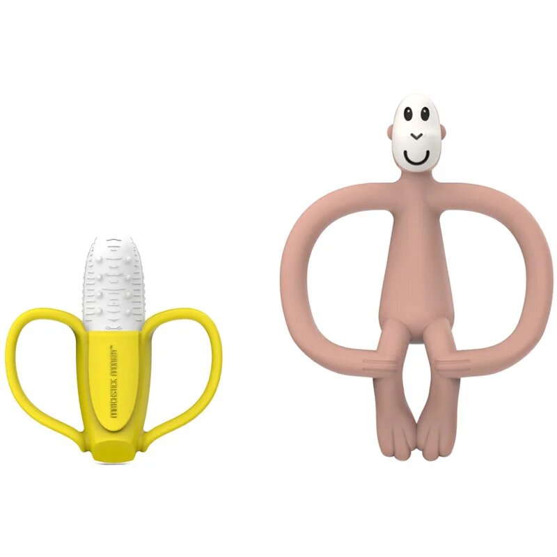 Matchstick Monkey Banana Soother & Monkey Teether darilni set za otroke 1 kos