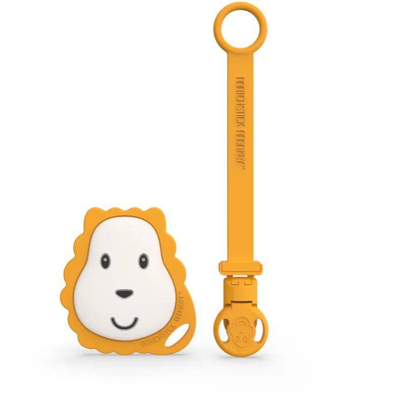 Matchstick Monkey Flat Face Teether & Soother Clip darilni set za otroke Lion