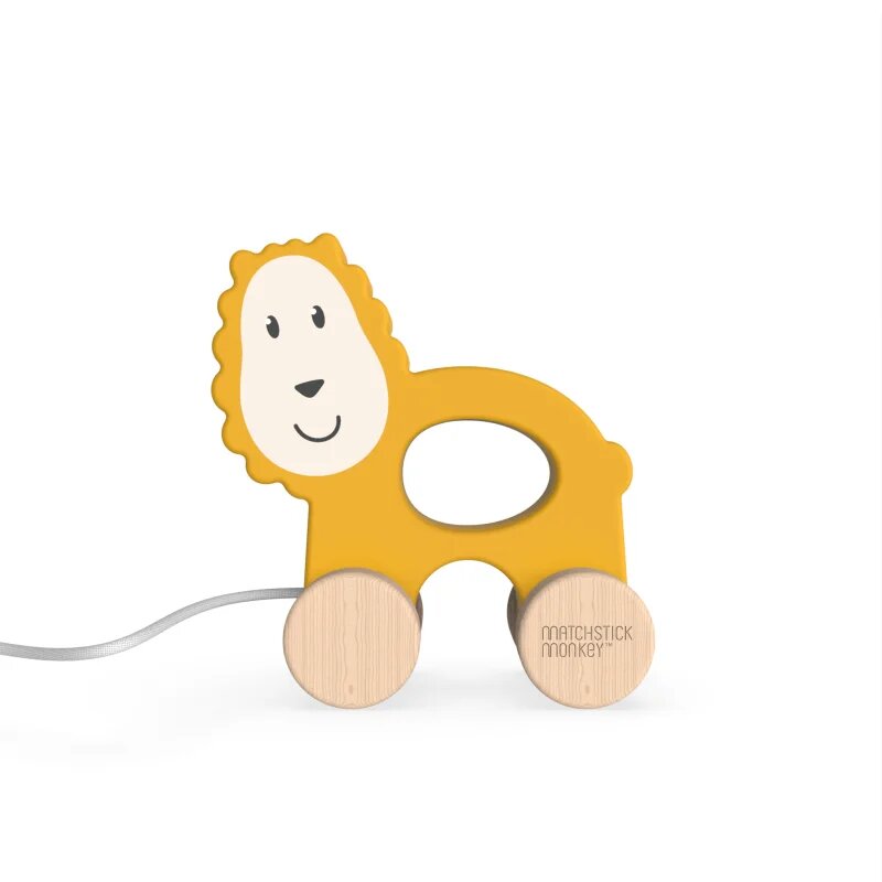 Matchstick Monkey Pull Along Animal vlečna igrača Lion 1 kos