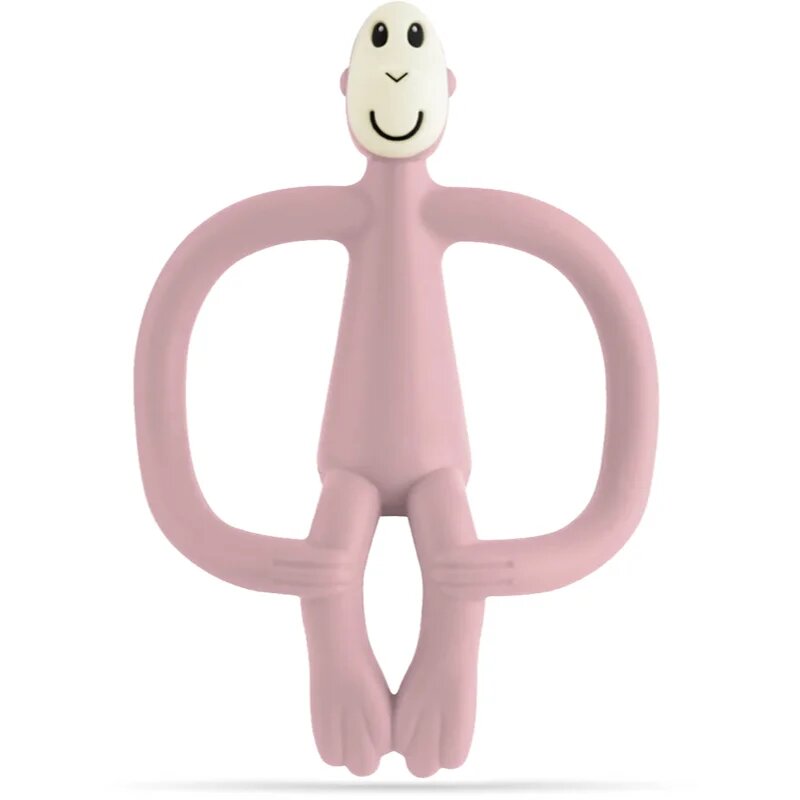 Matchstick Monkey Teething Toy and Gel Applicator grizalo s krtačko 2v1 Dusty Pink 1 kos