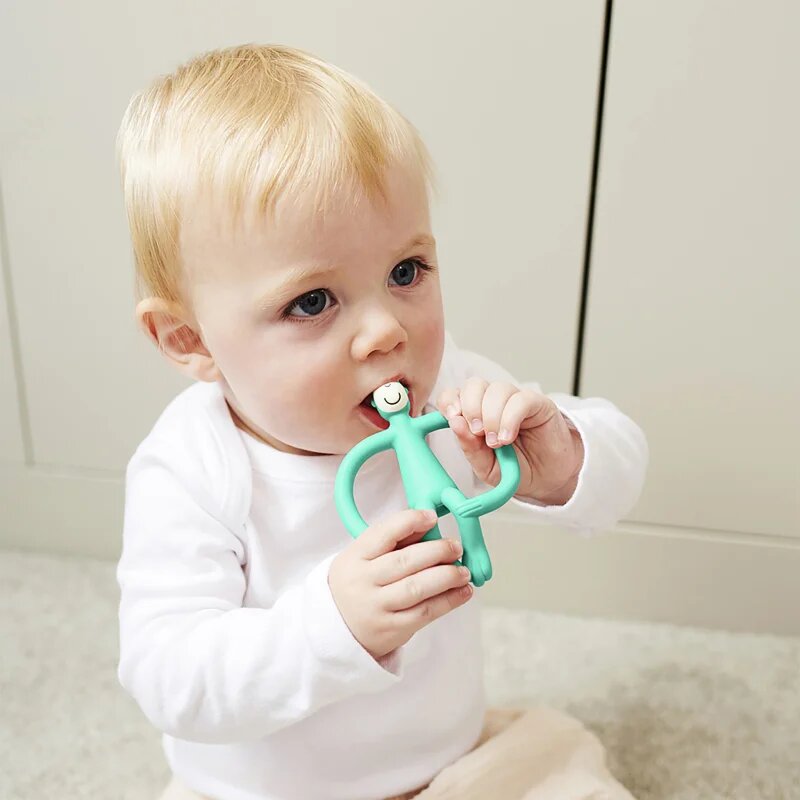 Matchstick Monkey Teething Toy and Gel Applicator grizalo s krtačko 2v1 Green 1 kos