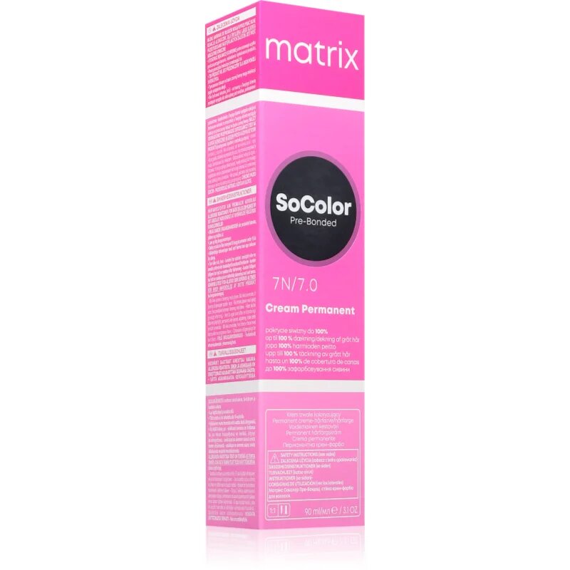 Matrix SoColor Pre-Bonded permanentna barva za lase za prekrivanje sivin odtenek medium blonde neutral 90 ml