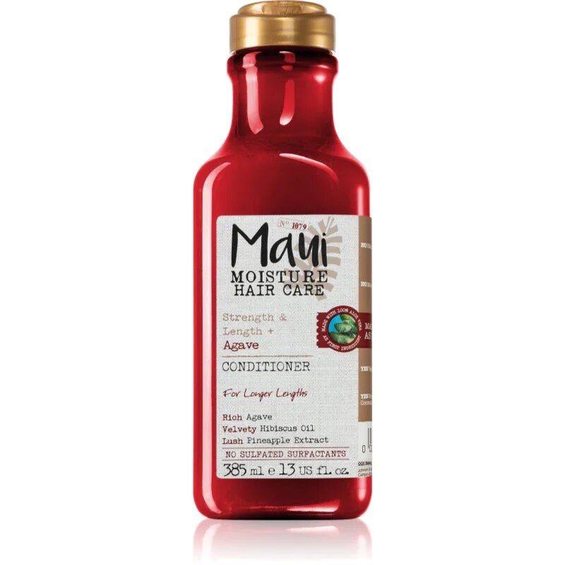 Maui Moisture Strength & Lenght + Agave krepilni balzam za poškodovane in kemično obdelane lase 385 ml