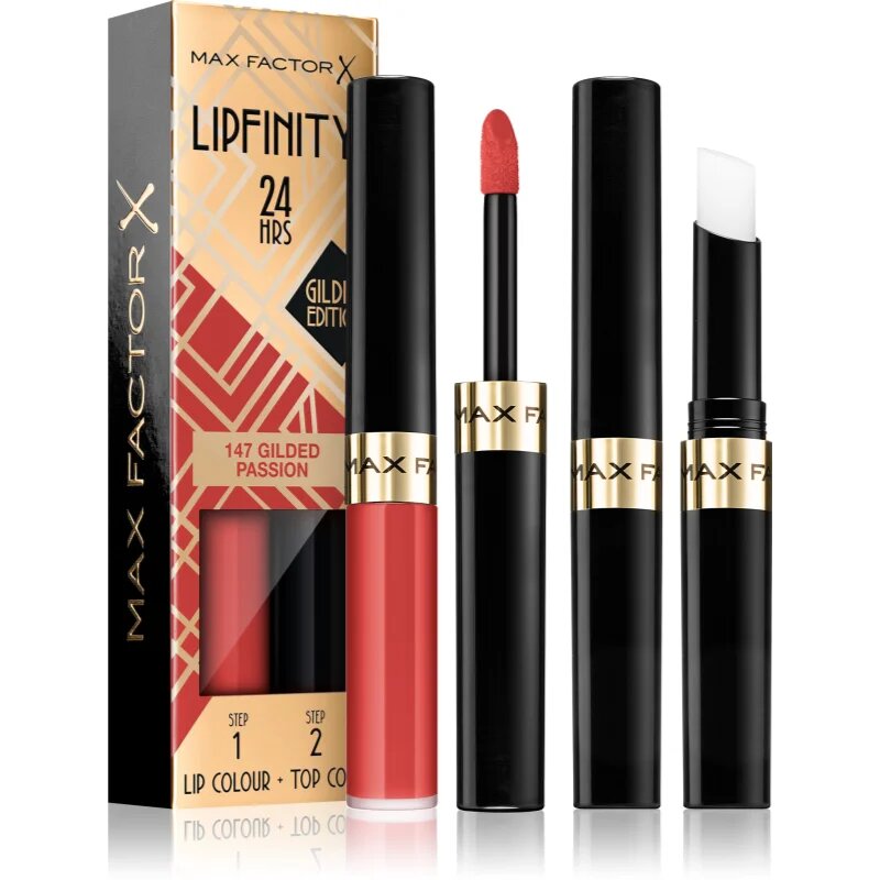 Max Factor Lipfinity Gilded Edition dolgoobstojna šminka z balzamom odtenek 147 Gilded Passion 42 g