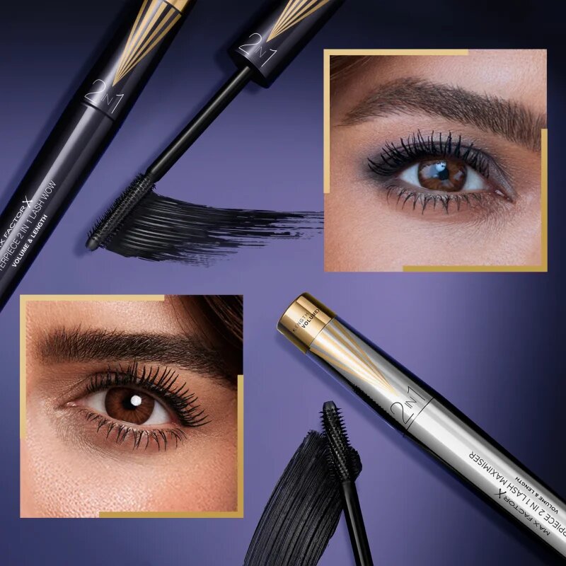 Max Factor Masterpiece Lash Wow maskara za volumen in privihanje trepalnic 2 v 1 odtenek Midnight Black 7 ml