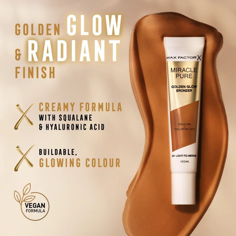 Max Factor Miracle Pure kremasti bronzer za osvetlitev kože odtenek 001 Light To Medium 15 ml