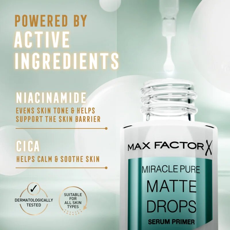 Max Factor Miracle Pure Matte Drops podlaga za glajenje in matiranje kože 30 ml