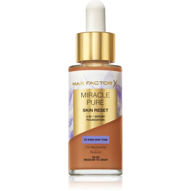 Max Factor Miracle Pure negovalni tekoči puder odtenek 85-90 Medium To Deep 30 ml